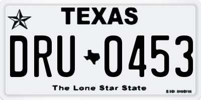 TX license plate DRU0453