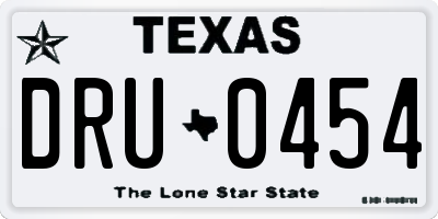 TX license plate DRU0454