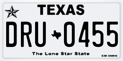 TX license plate DRU0455