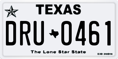TX license plate DRU0461