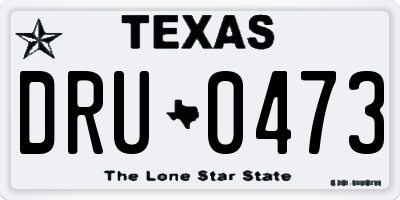TX license plate DRU0473