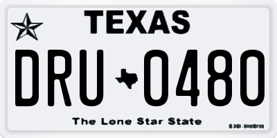 TX license plate DRU0480