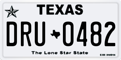 TX license plate DRU0482