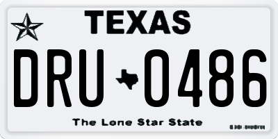 TX license plate DRU0486
