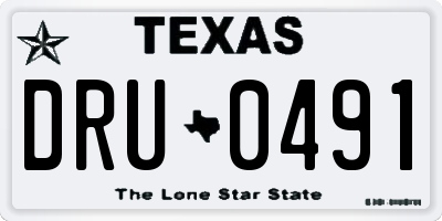 TX license plate DRU0491