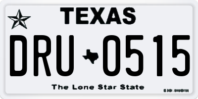 TX license plate DRU0515