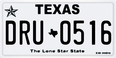 TX license plate DRU0516