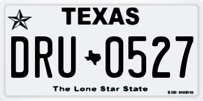 TX license plate DRU0527