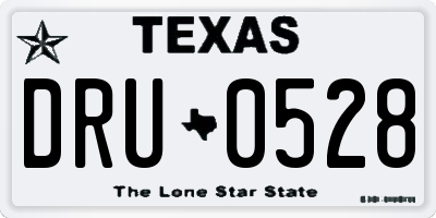 TX license plate DRU0528