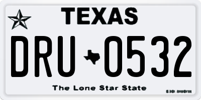 TX license plate DRU0532