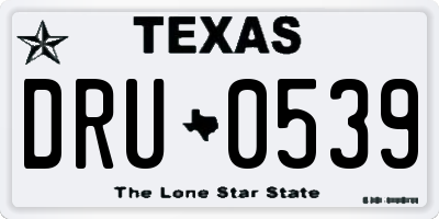 TX license plate DRU0539