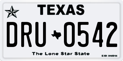 TX license plate DRU0542