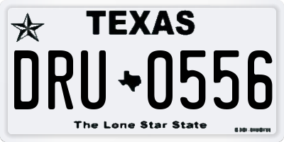 TX license plate DRU0556