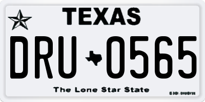 TX license plate DRU0565