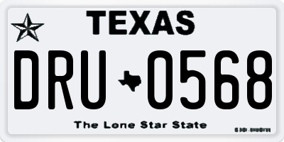 TX license plate DRU0568