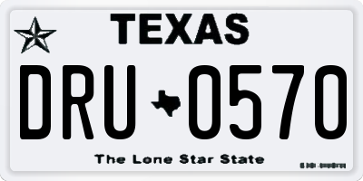 TX license plate DRU0570