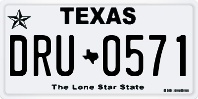 TX license plate DRU0571