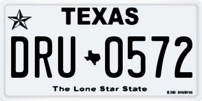TX license plate DRU0572