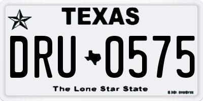 TX license plate DRU0575