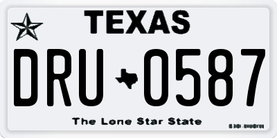 TX license plate DRU0587