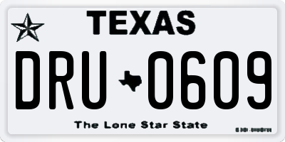TX license plate DRU0609