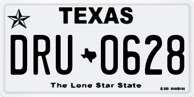 TX license plate DRU0628
