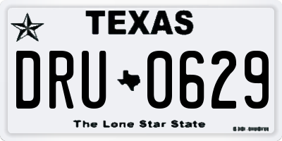 TX license plate DRU0629