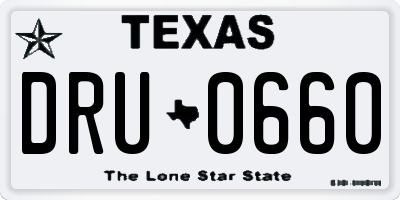 TX license plate DRU0660