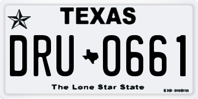 TX license plate DRU0661