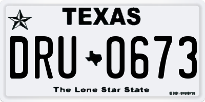 TX license plate DRU0673