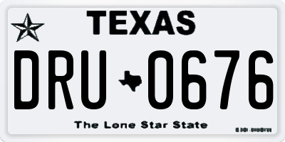 TX license plate DRU0676