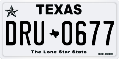 TX license plate DRU0677