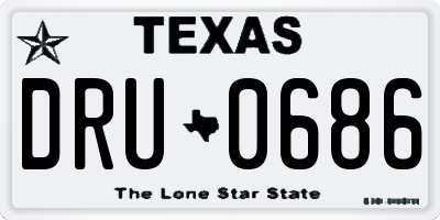 TX license plate DRU0686
