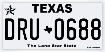 TX license plate DRU0688