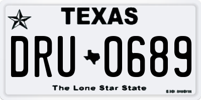 TX license plate DRU0689
