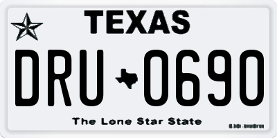 TX license plate DRU0690