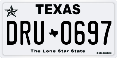 TX license plate DRU0697