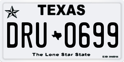 TX license plate DRU0699