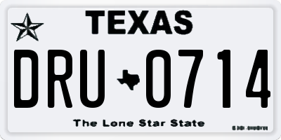 TX license plate DRU0714