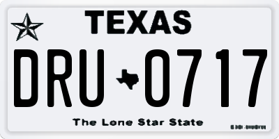 TX license plate DRU0717
