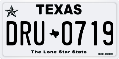 TX license plate DRU0719