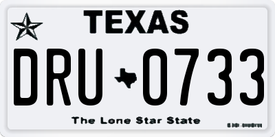 TX license plate DRU0733