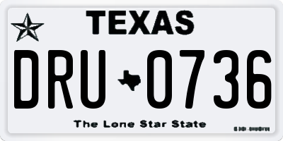TX license plate DRU0736