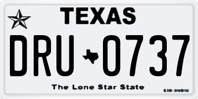 TX license plate DRU0737