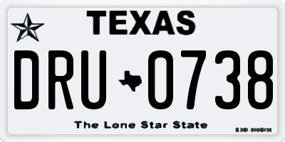 TX license plate DRU0738