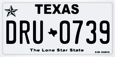 TX license plate DRU0739