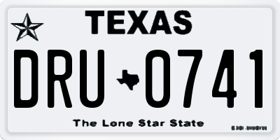 TX license plate DRU0741
