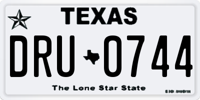 TX license plate DRU0744