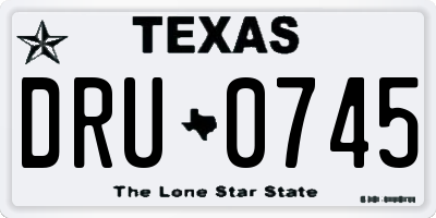TX license plate DRU0745