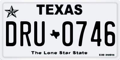 TX license plate DRU0746